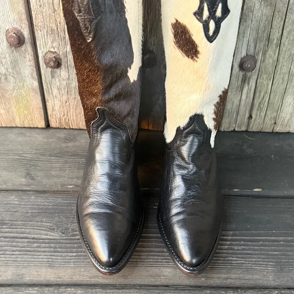 Vintage Dingo (ACME) Calf Hair and Leather Women's Cowboy Boots - Picture 3 of 8